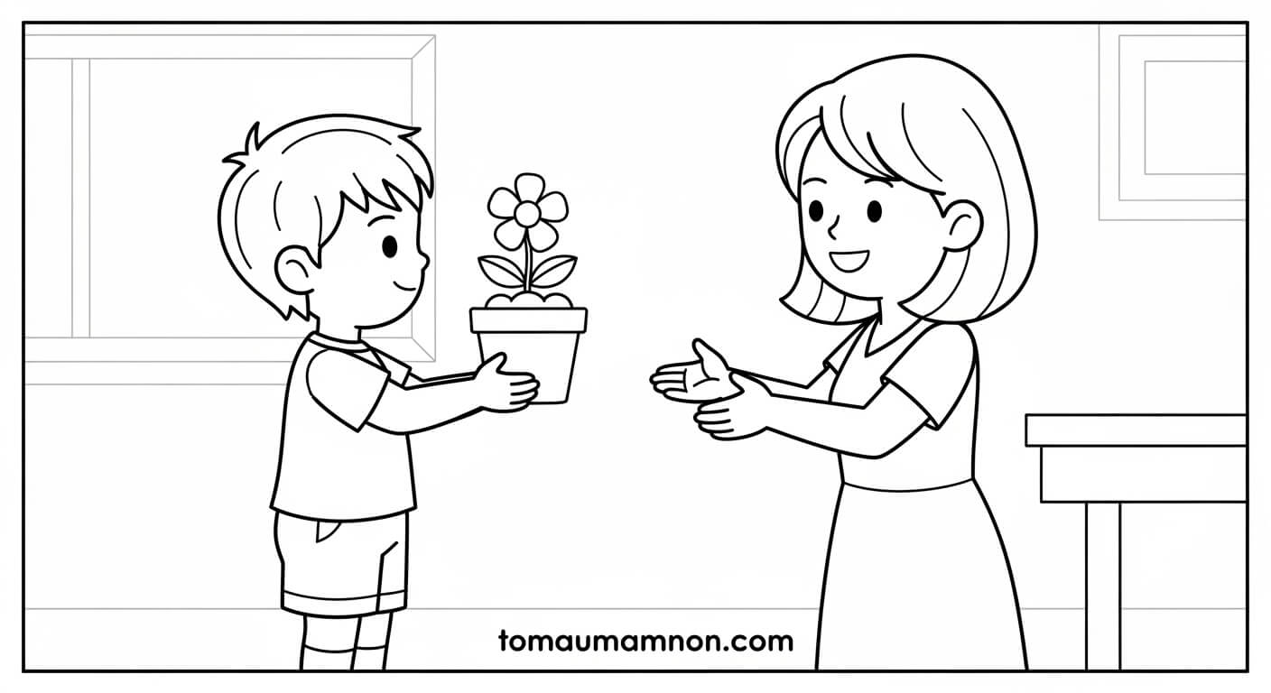 Tranh Tô Màu 8/3 tranh tô màu thiệp trái tim