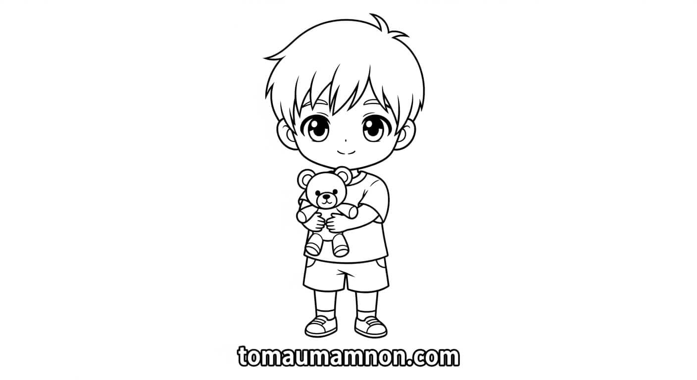 Tranh Tô Màu Anime Boy anime boy cầm kiếm