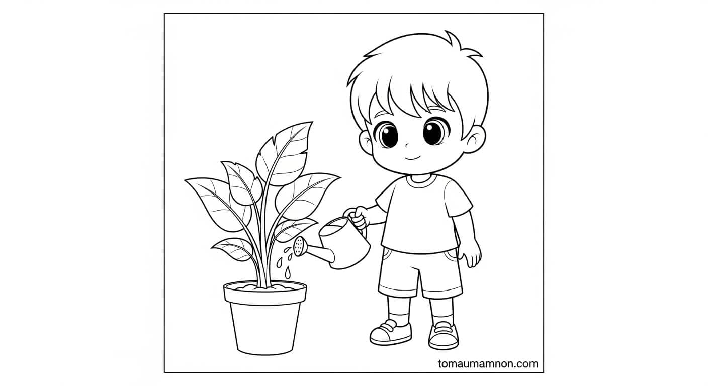 Tranh Tô Màu Anime Boy anime boy tóc xù