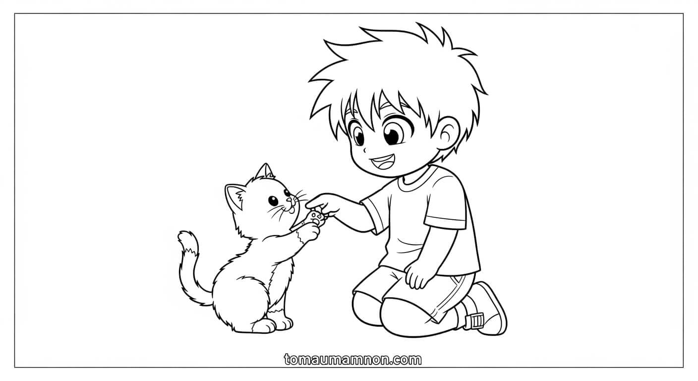 Tranh Tô Màu Anime Boy anime boy năng động