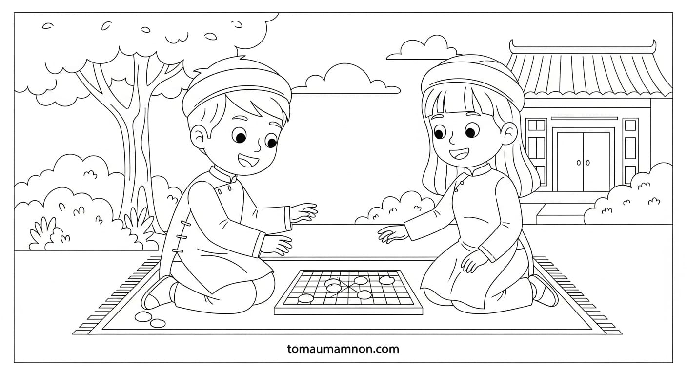 Tranh Tô Màu Áo Dài Việt Nam Áo dài và nón lá truyền thống