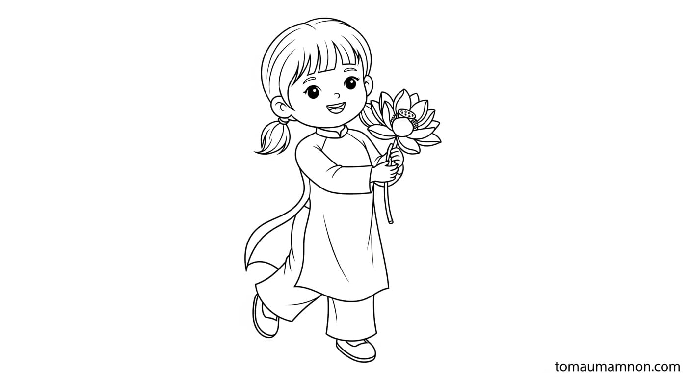 Tranh Tô Màu Áo Dài Việt Nam Tranh tô màu áo dài