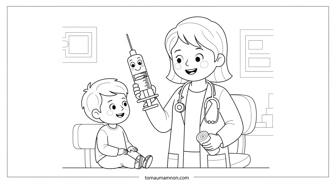 Tranh Tô Màu Bác Sĩ bác sĩ và bệnh nhân