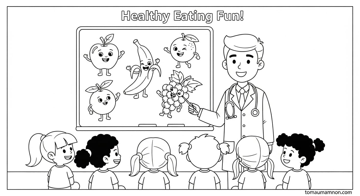 Tranh Tô Màu Bác Sĩ nhóm bác sĩ thảo luận