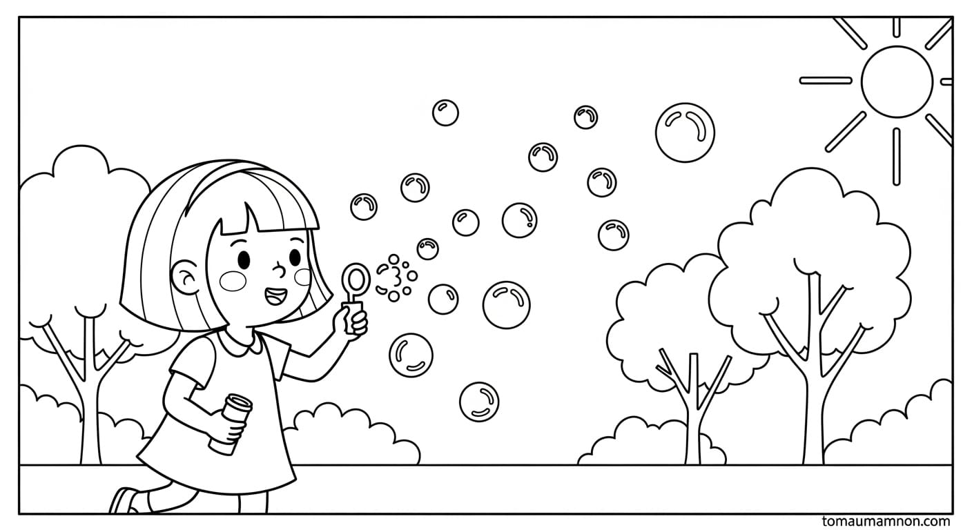 Tranh Tô Màu Bạn Gái Cô bạn duyên dáng