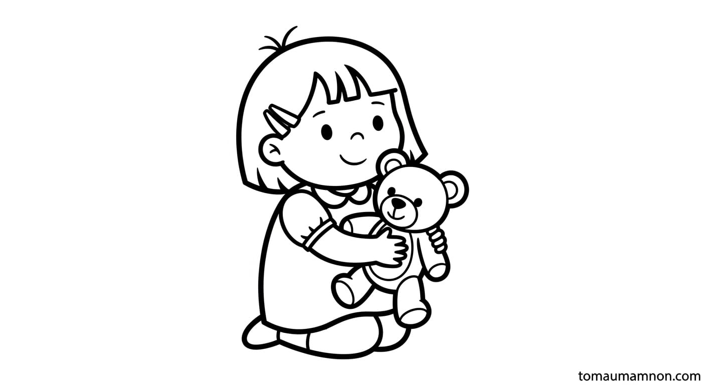 Tranh Tô Màu Bạn Gái Bạn gái dễ thương