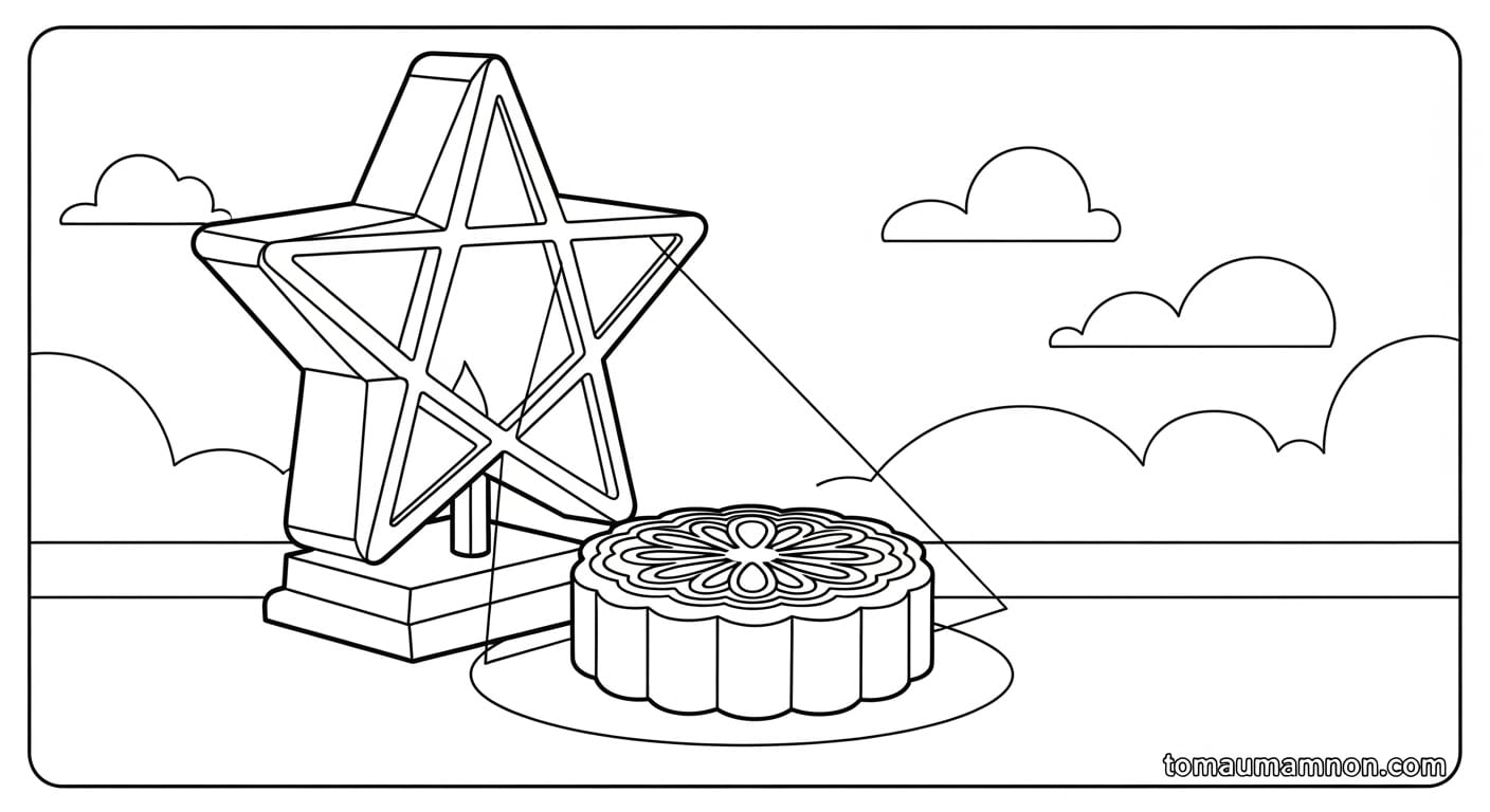 Tranh Tô Màu Bánh Trung Thu bánh trung thu sáng tạo