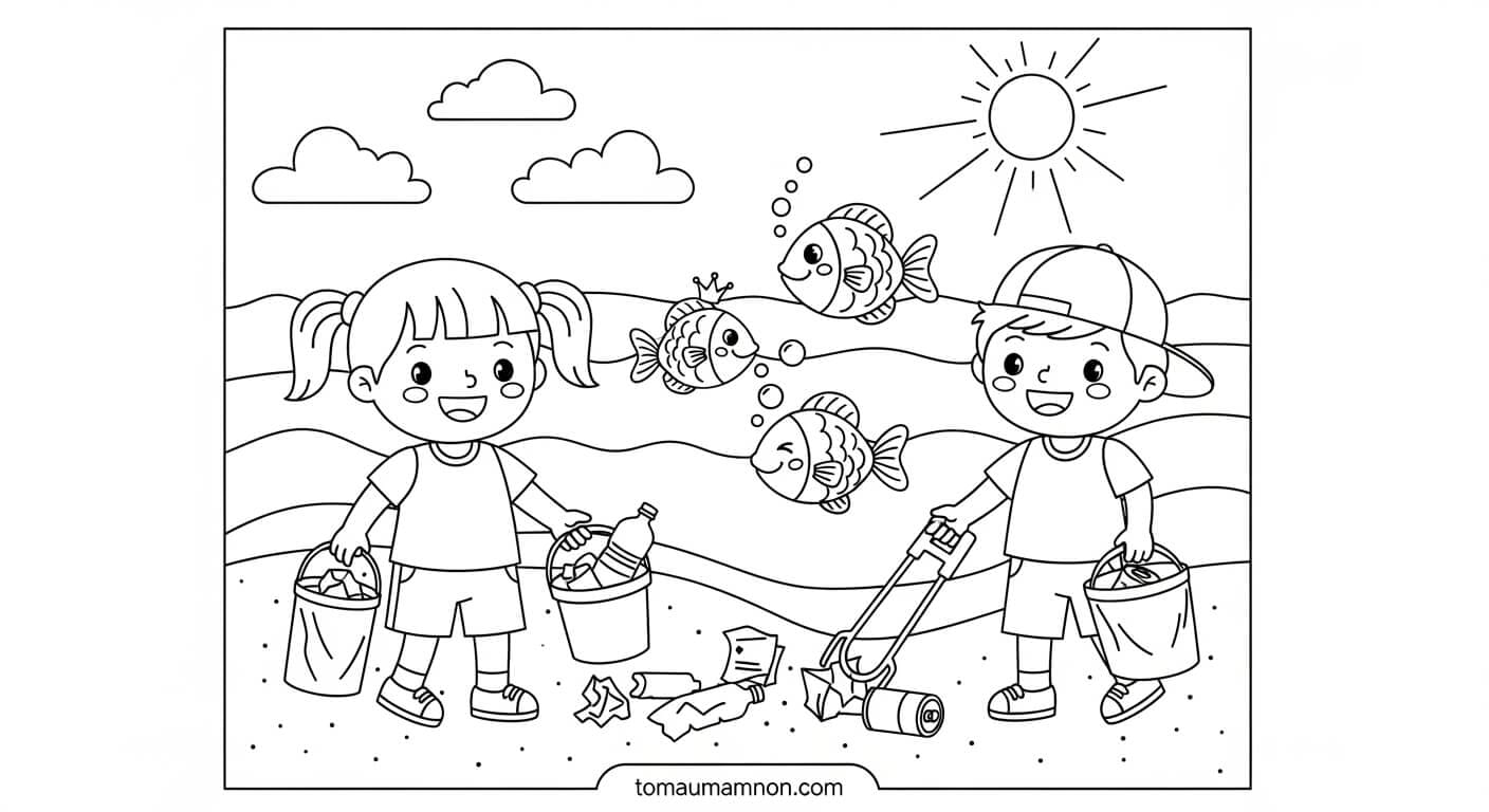 Ống hút nhựa và cá