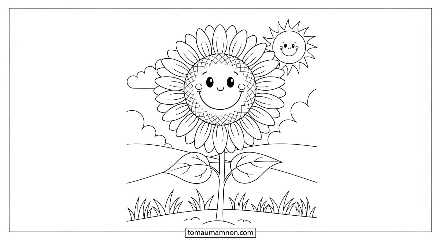 Tranh Tô Màu Bông Hoa tranh bông hoa đơn giản