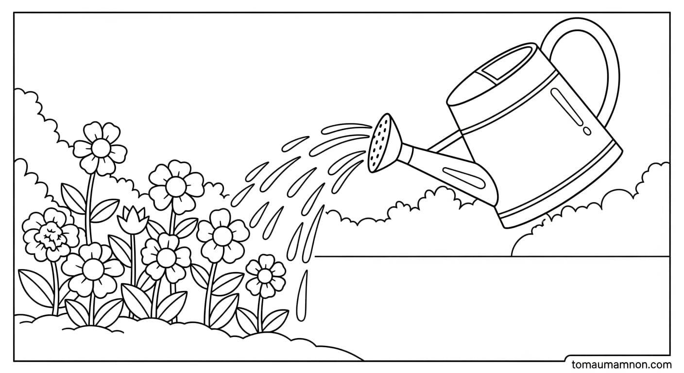 Tranh Tô Màu Bông Hoa bông hoa nhỏ xinh