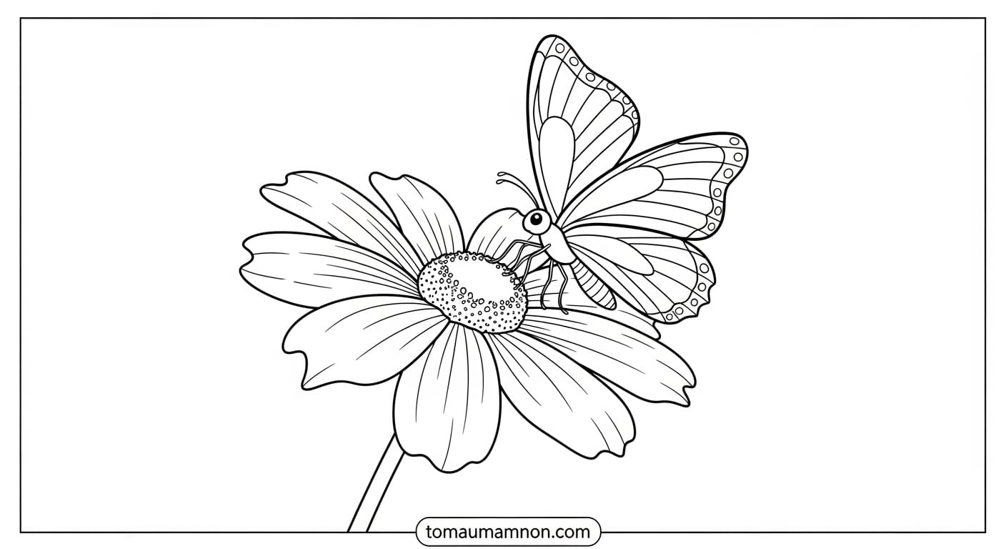 Tranh Tô Màu Bông Hoa bông hoa tulip