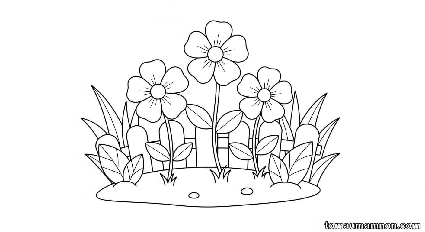 tô màu bông hoa đáng yêu