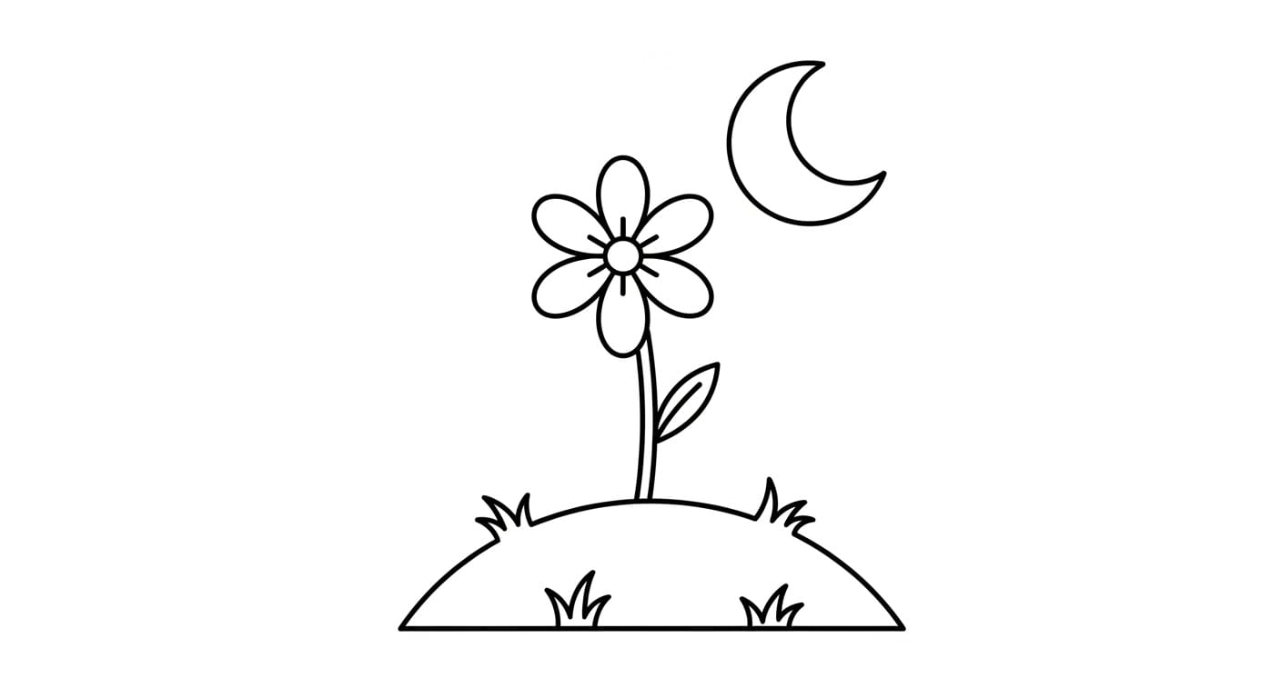 Tranh Tô Màu Bông Hoa 6 Cánh trẻ con tô màu hoa