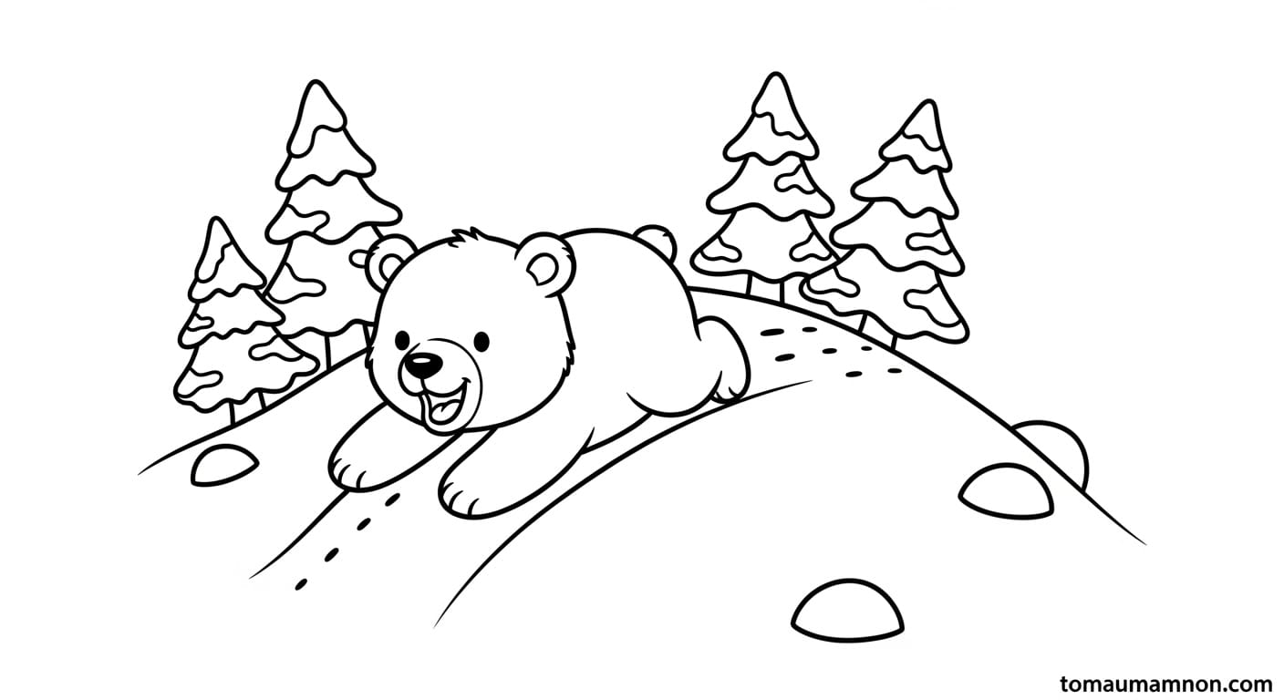 Tranh Tô Màu Các Mùa Trong Năm Snowman mùa đông