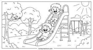 tranh to mau cau truot 1