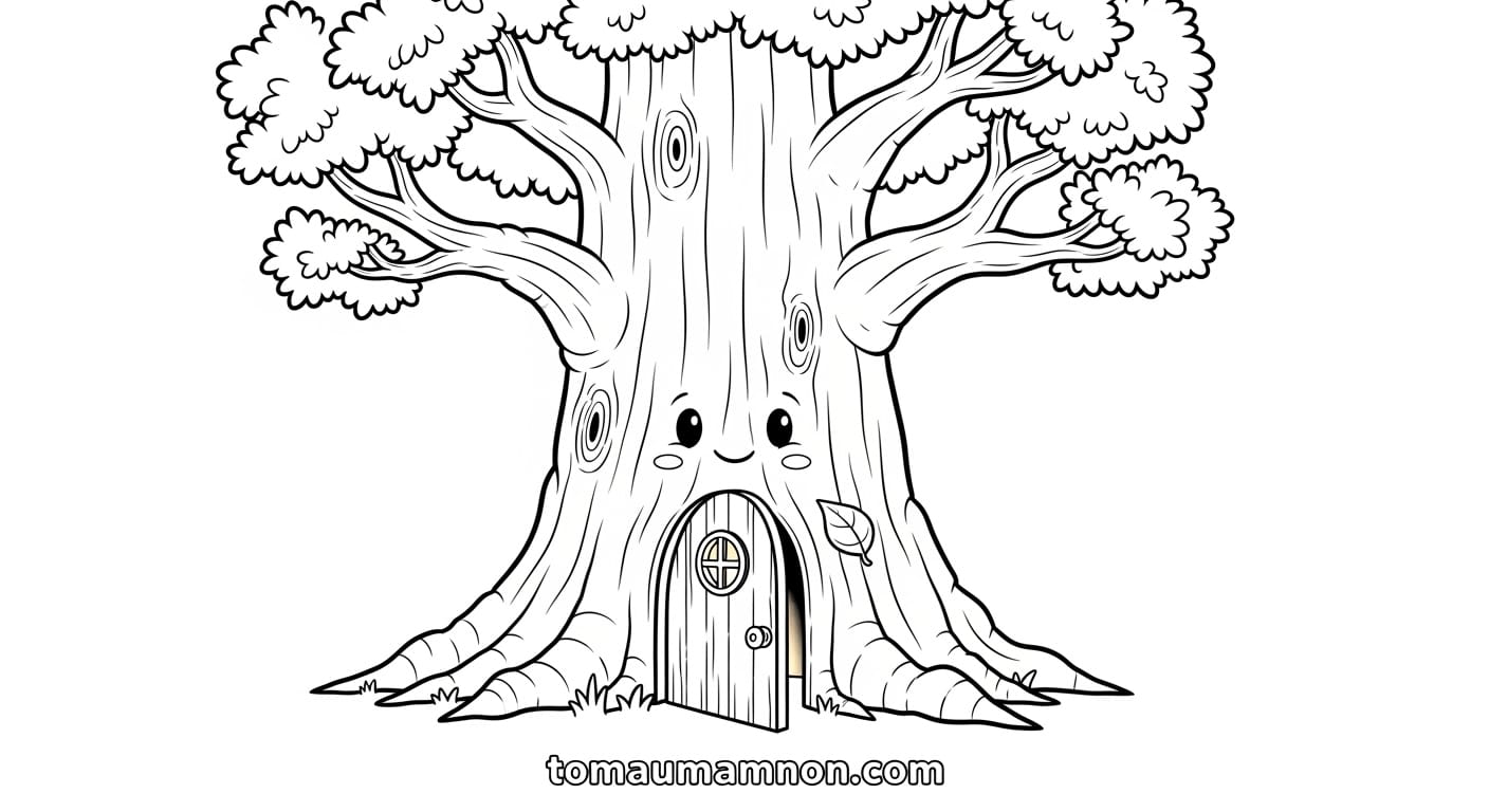 Tranh Tô Màu Cây cây bạch dương