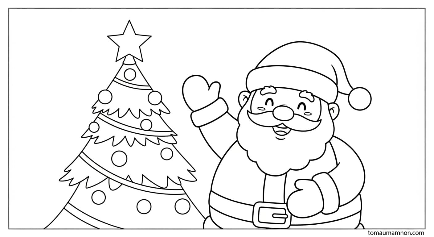 tranh tô màu cây thông noel 4