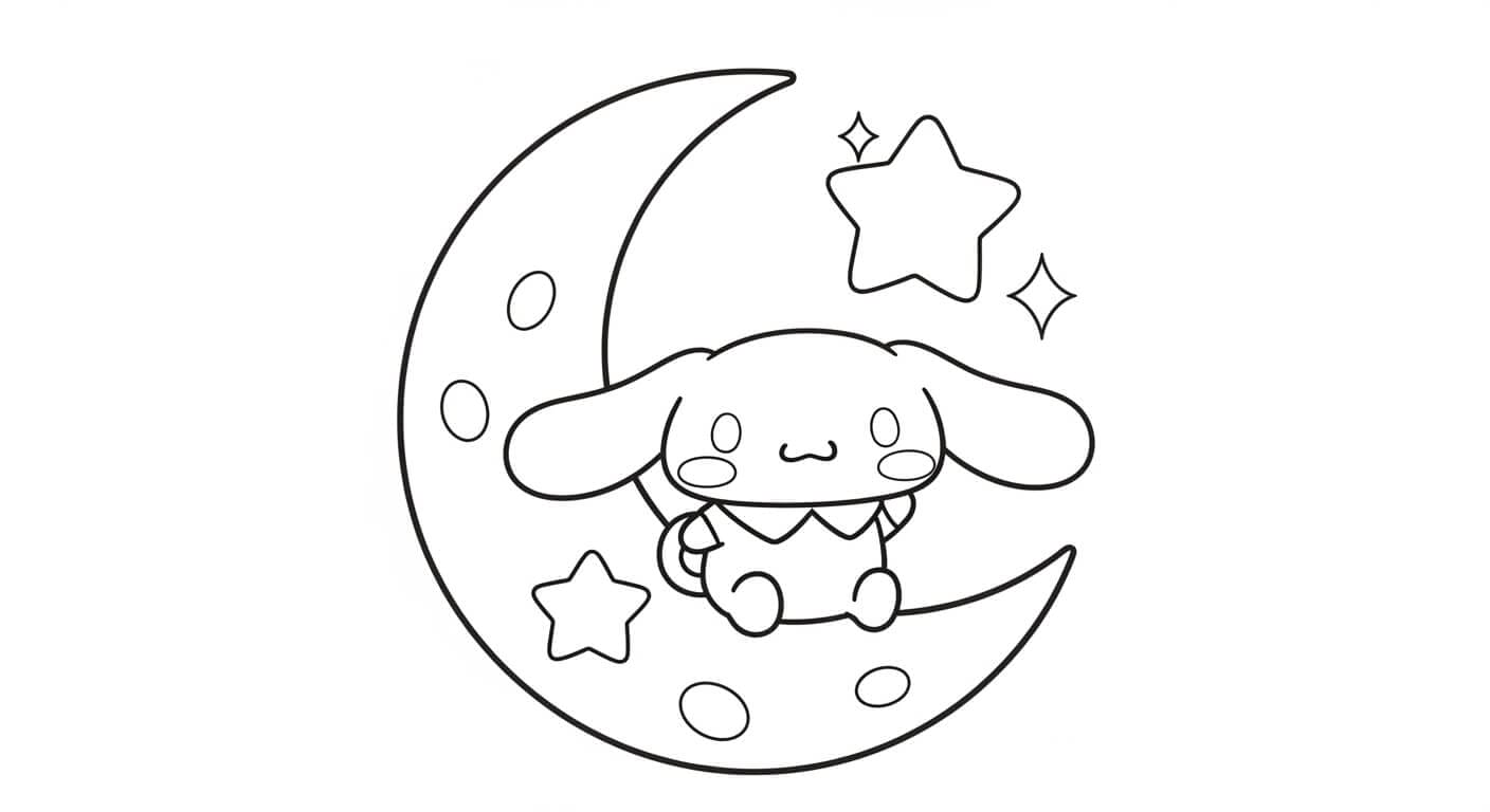 Tranh Tô Màu Cinnamoroll Cinnamoroll nằm nghỉ