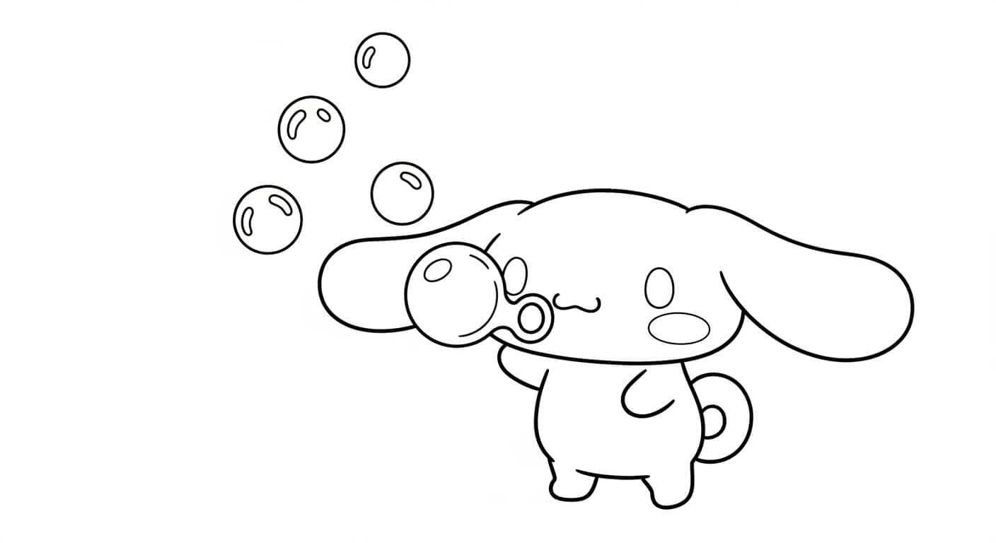 Tranh Tô Màu Cinnamoroll Cinnamoroll chơi bóng