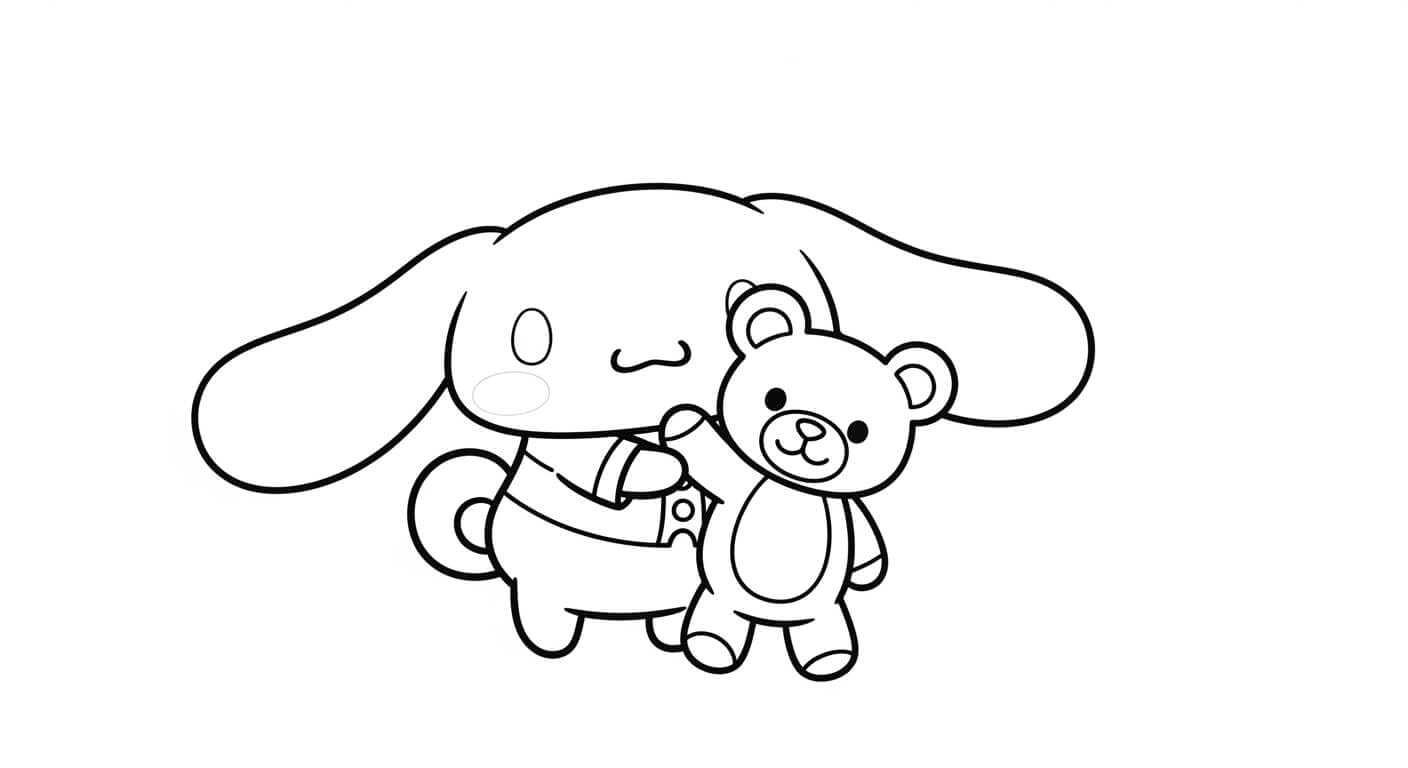 Tranh Tô Màu Cinnamoroll Cinnamoroll với kem