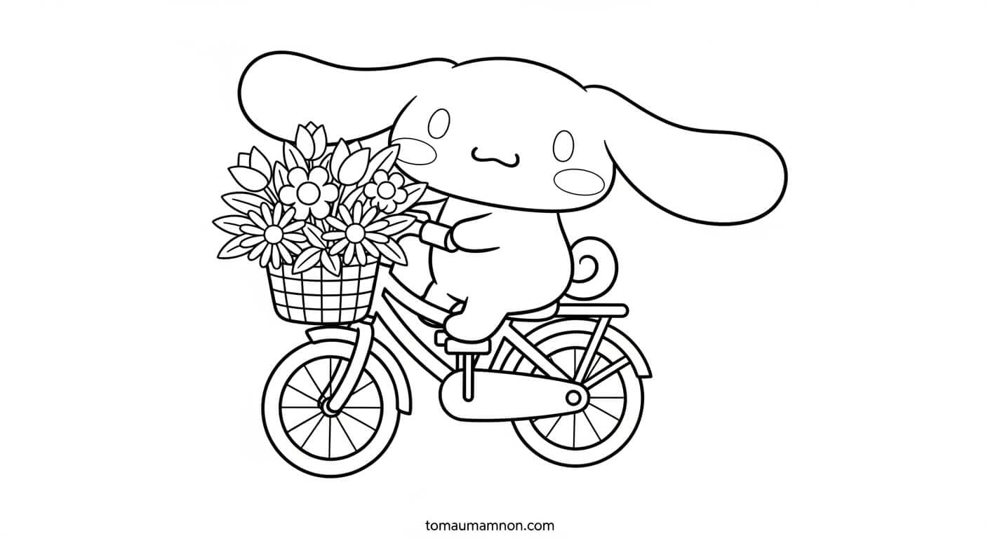 Tranh Tô Màu Cinnamoroll Cinnamoroll chơi đu