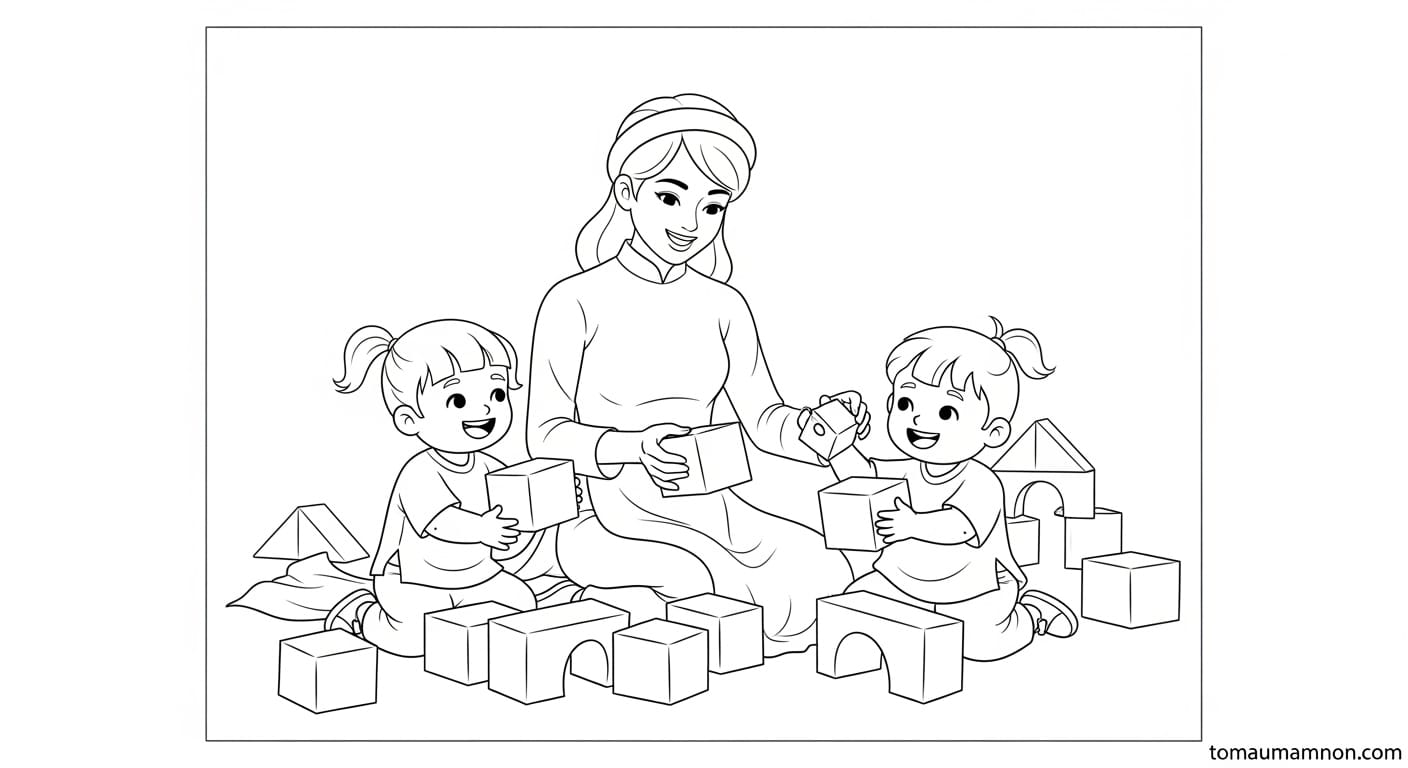 Tranh Tô Màu Cô Giáo Mặc Áo Dài Cô giáo mặc áo dài 6