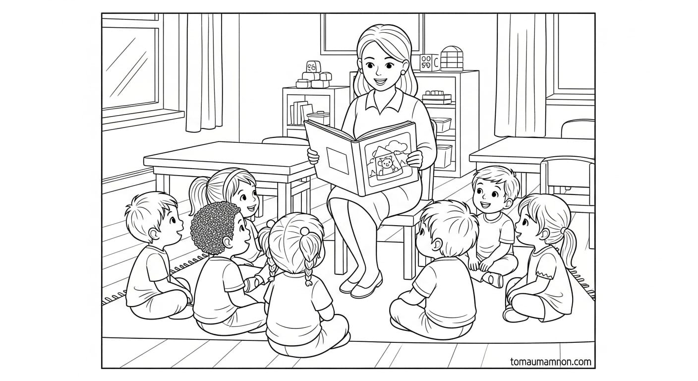 tranh to mau co giao mam non 1