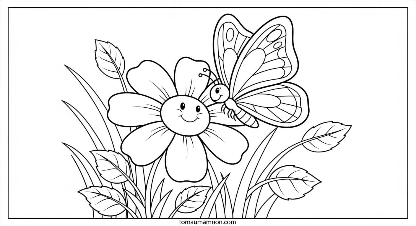 Tranh Tô Màu Con Bướm Tranh bướm đơn giản