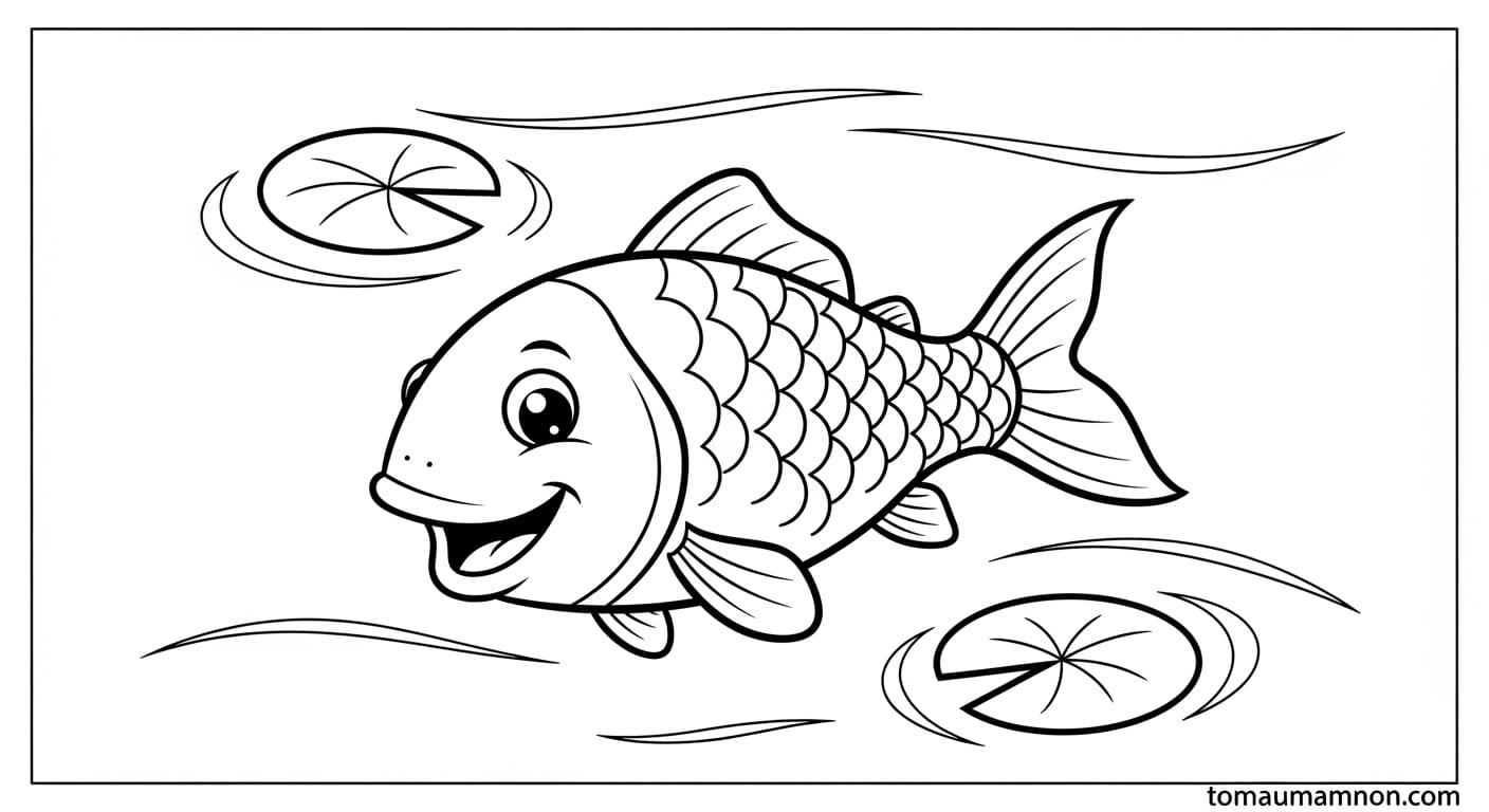 Tranh Tô Màu Con Cá Chép Tranh tô màu cá chép 16