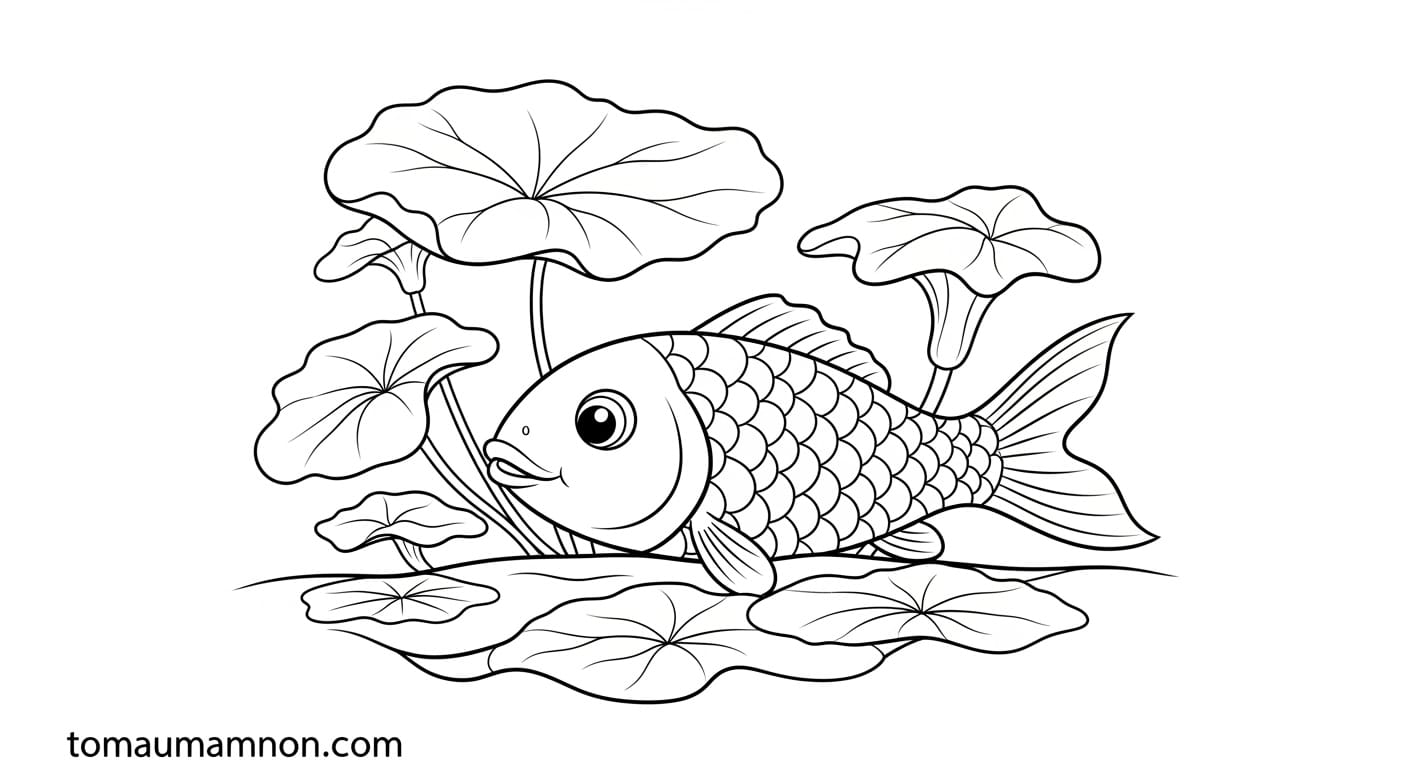 Tranh Tô Màu Con Cá Chép Tranh tô màu cá chép 22