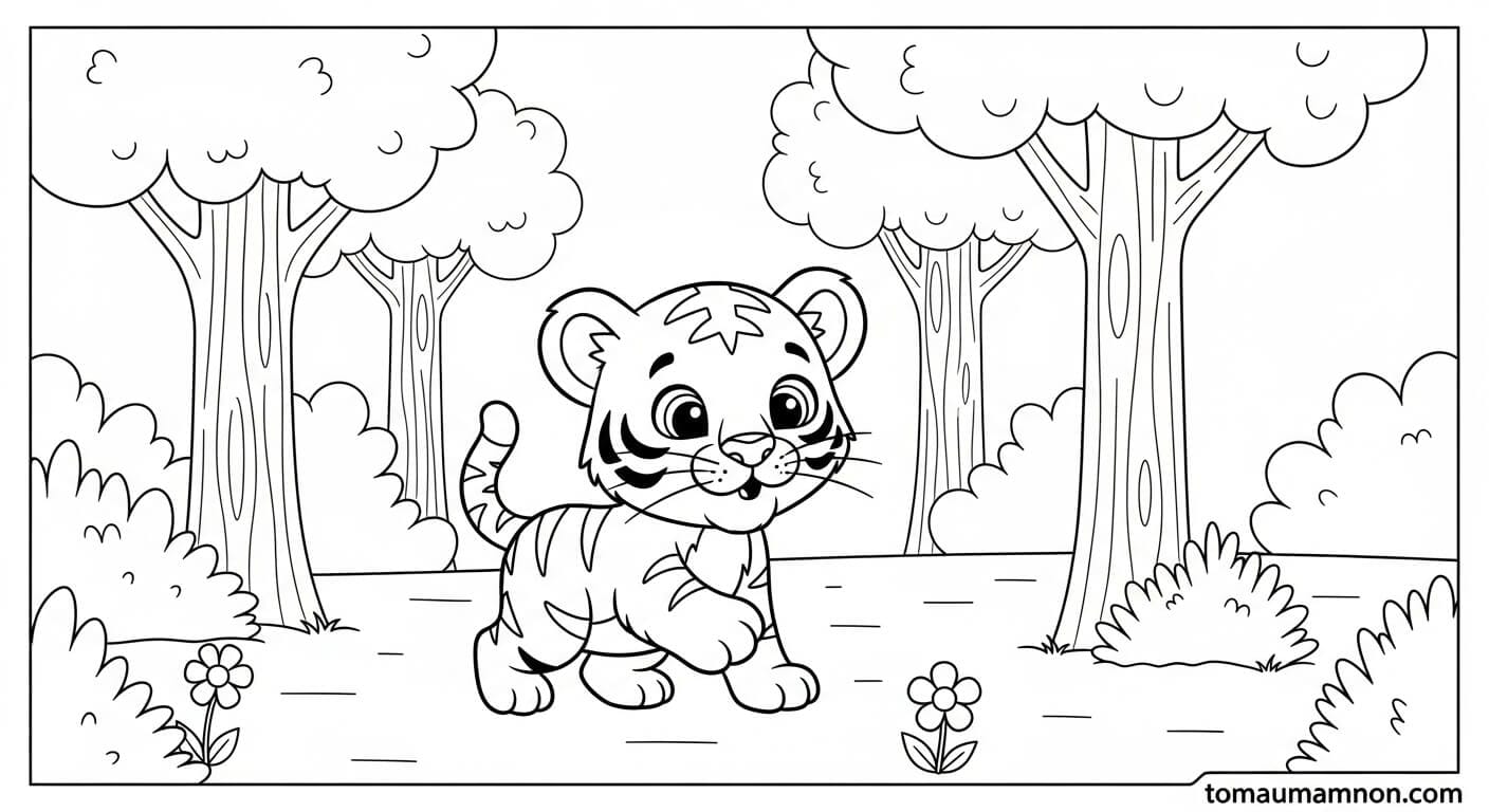 Hổ con với mũi ướt