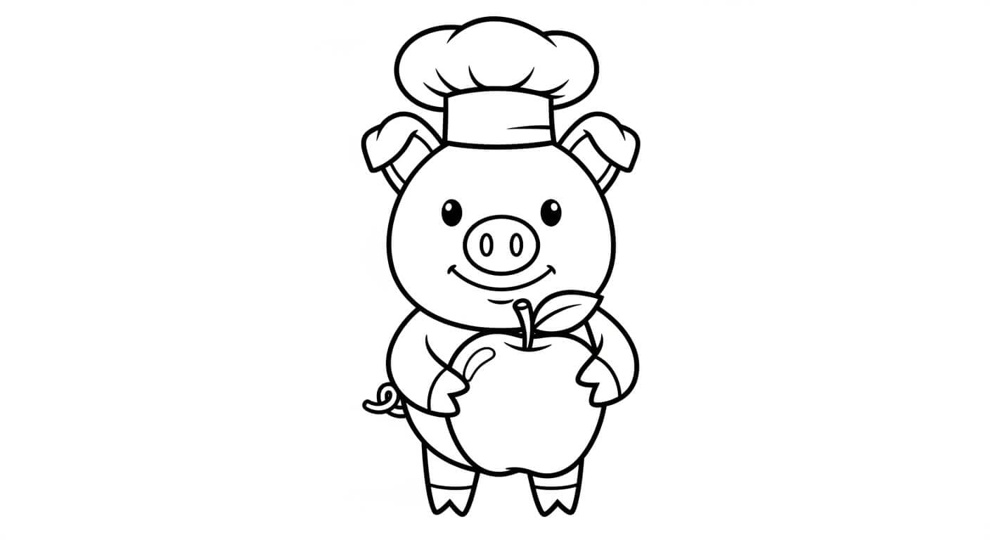 Tranh Tô Màu Con Lợn lợn nô đùa