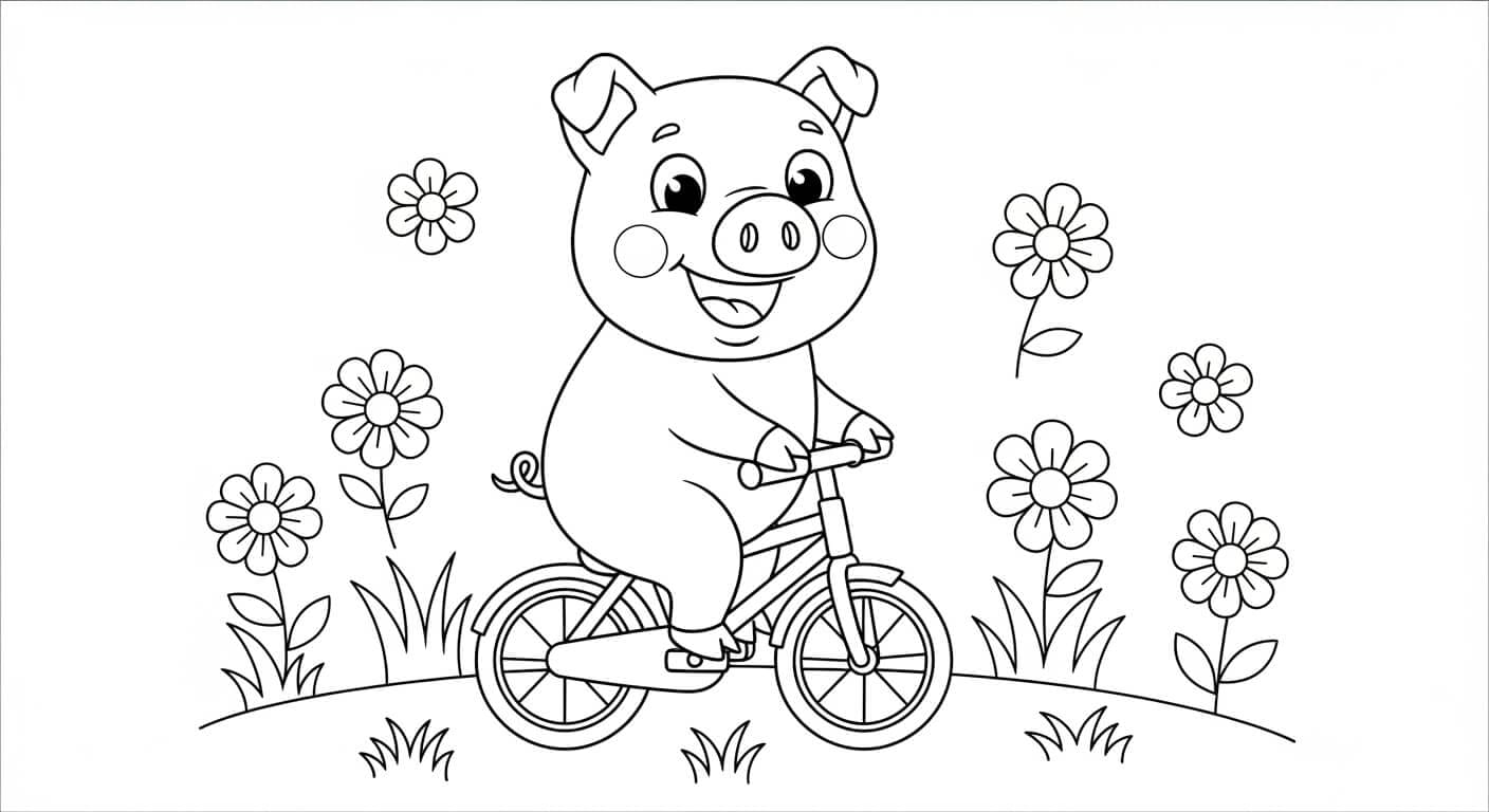 Tranh Tô Màu Con Lợn lợn trong nông trại