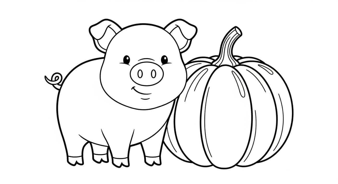 Tranh Tô Màu Con Lợn lợn con ngộ nghĩnh