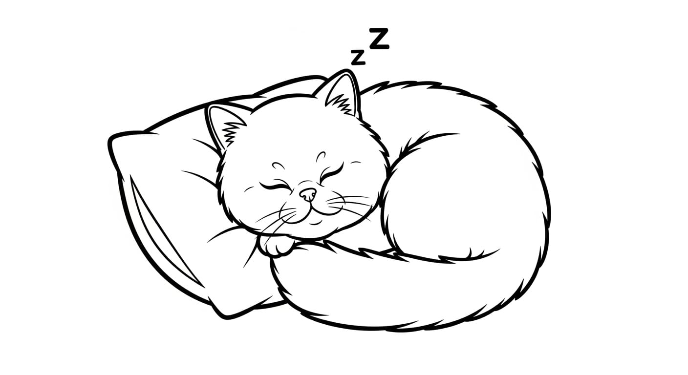 Tranh Tô Màu Con Mèo Mèo đang chơi