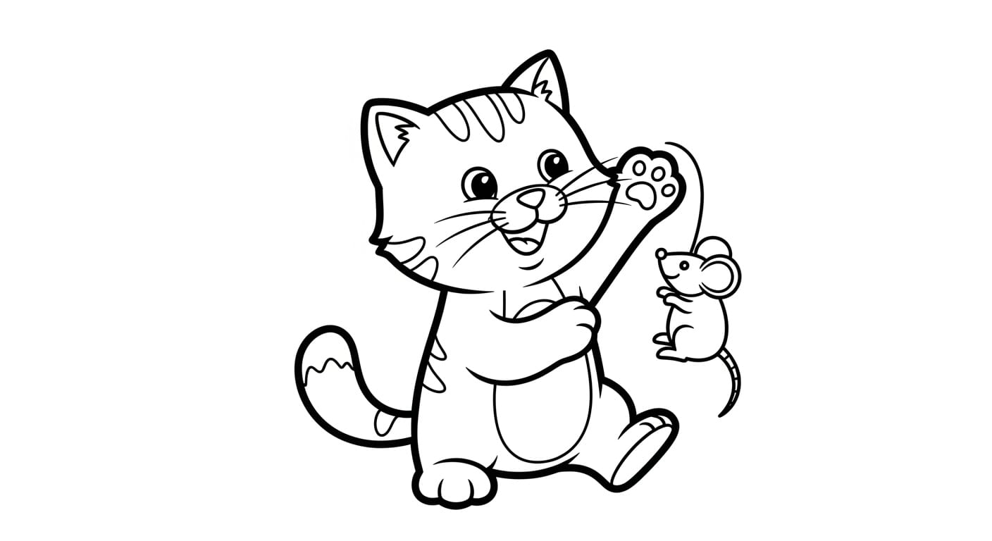 Tranh Tô Màu Con Mèo Mèo ngủ ngon lành