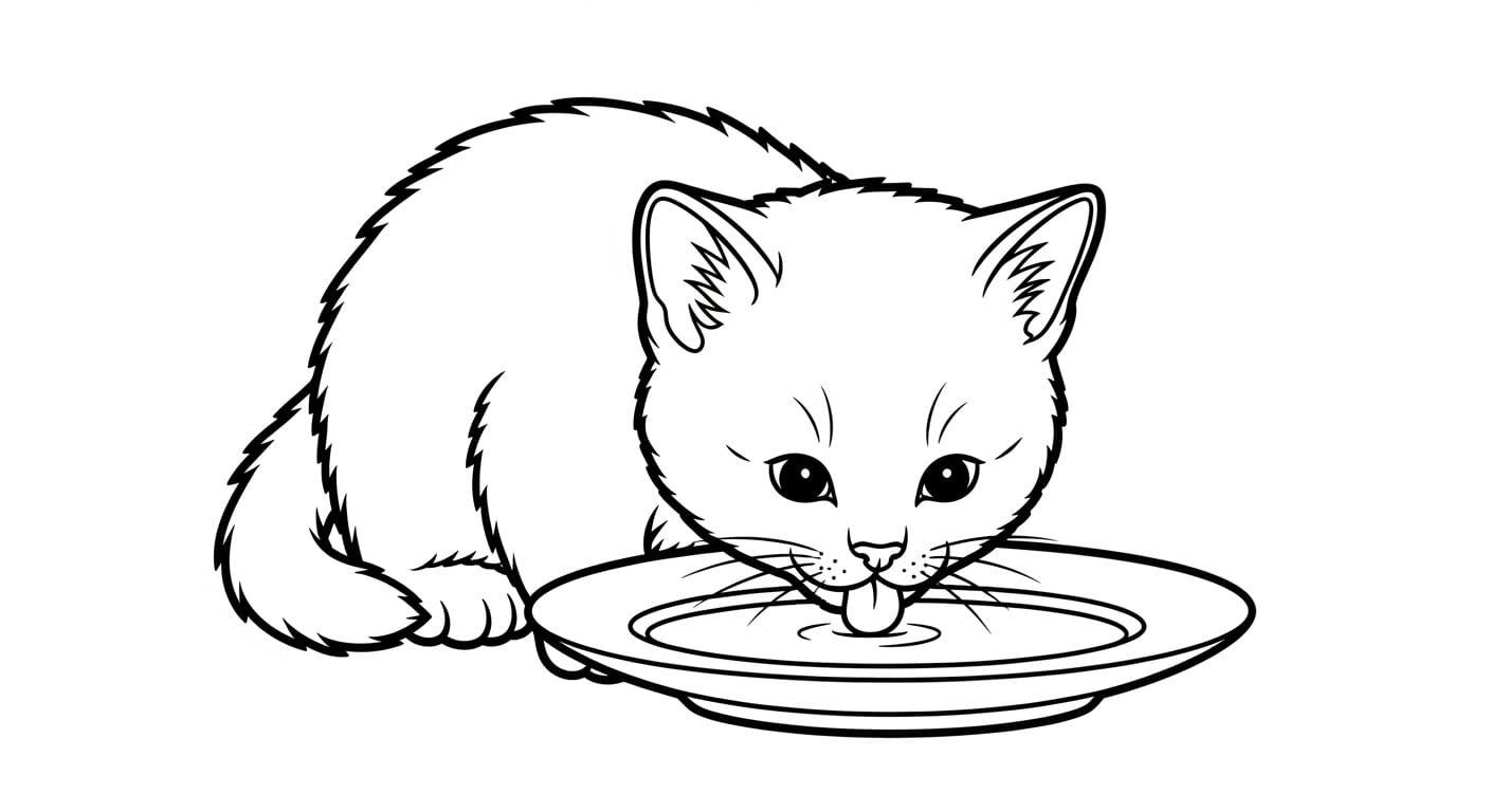 Tranh Tô Màu Con Mèo Mèo trong vườn