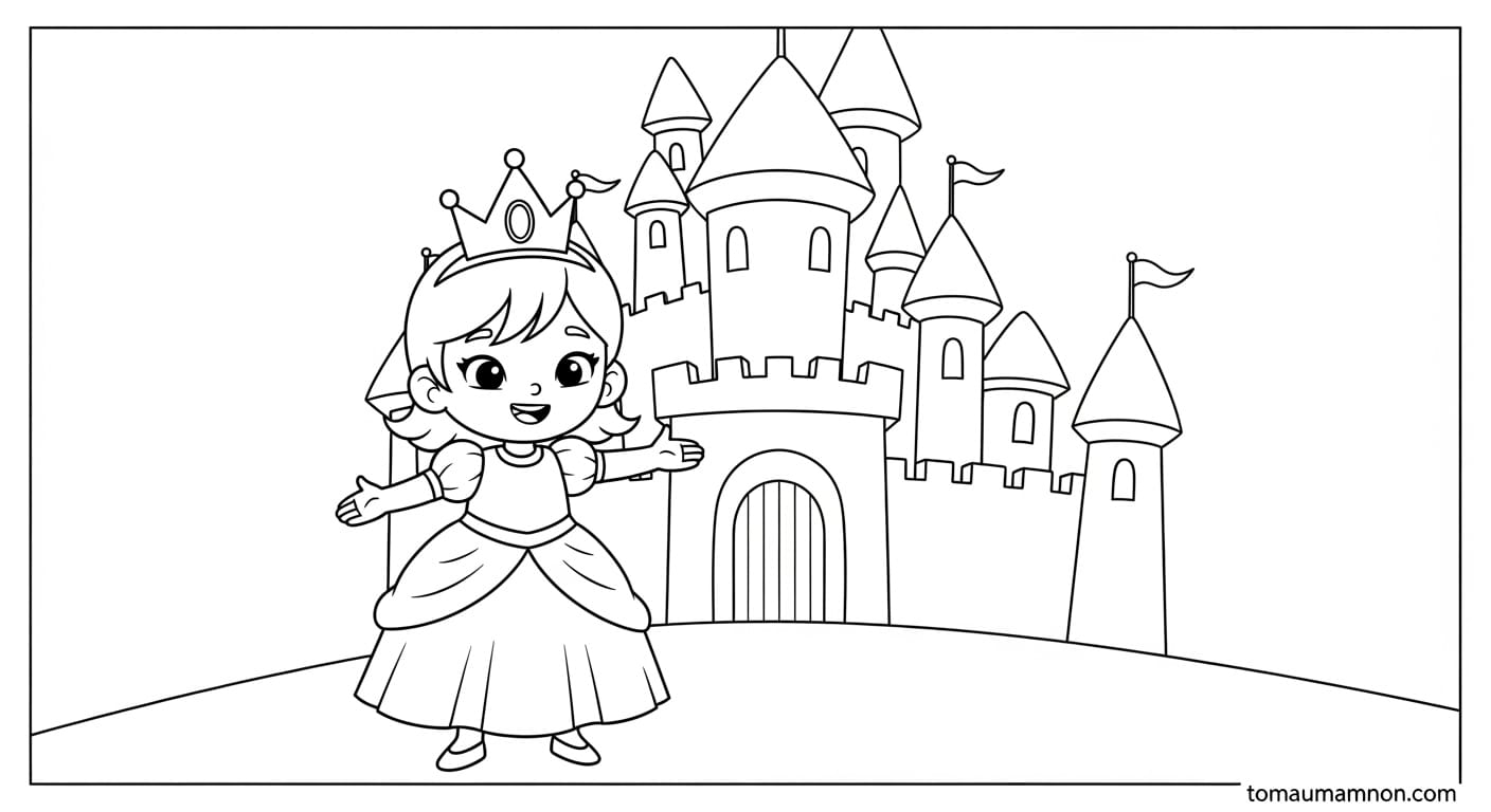 Tranh Tô Màu Công Chúa Ori Công chúa Ori cùng hoa