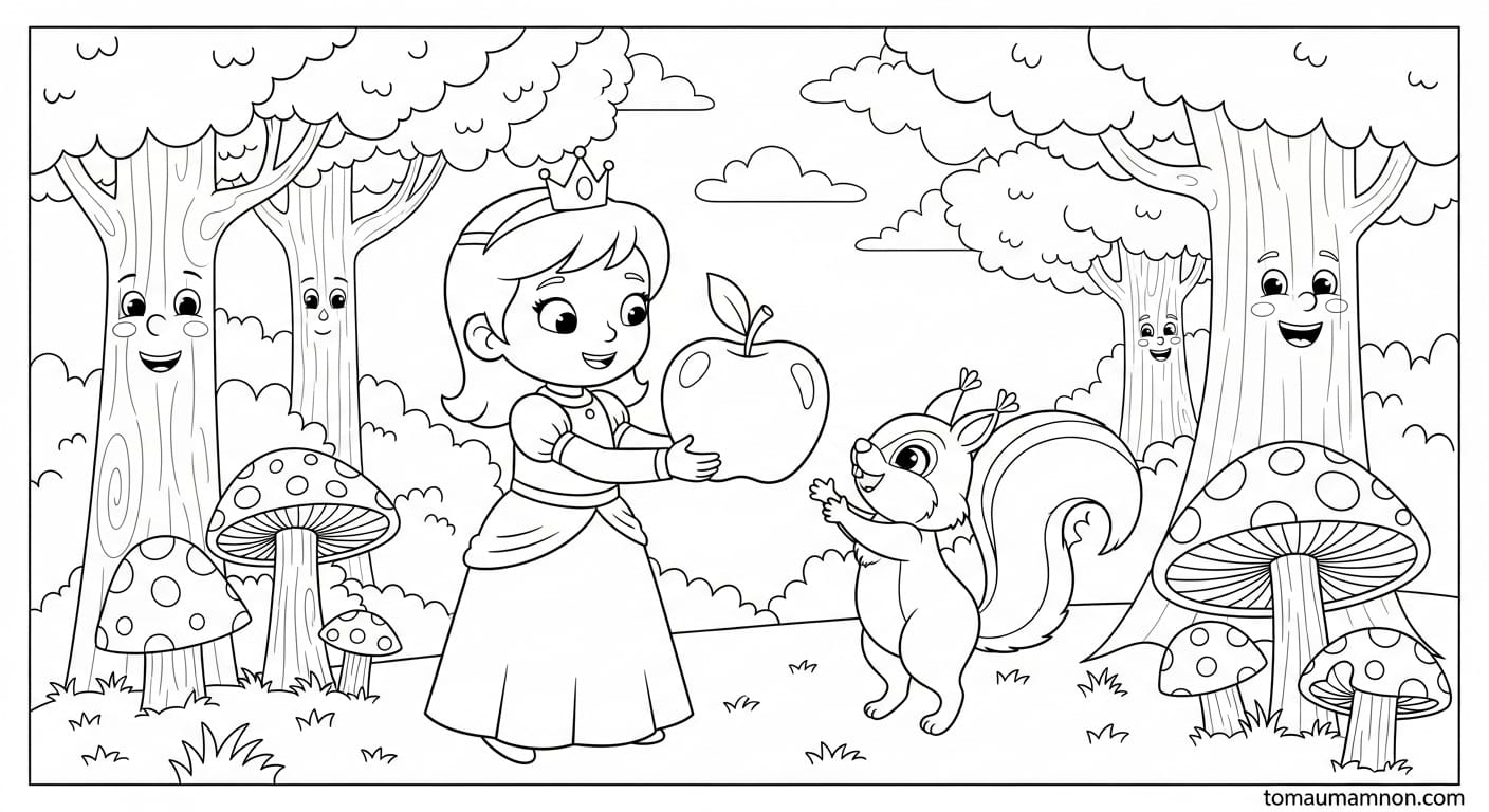 Tranh Tô Màu Công Chúa Ori Công chúa Ori với vương miện