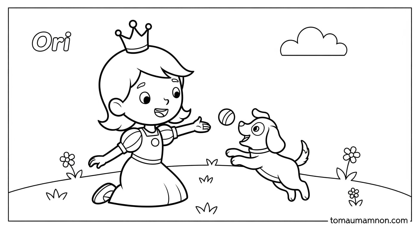 Tranh Tô Màu Công Chúa Ori Công chúa Ori vẫy tay