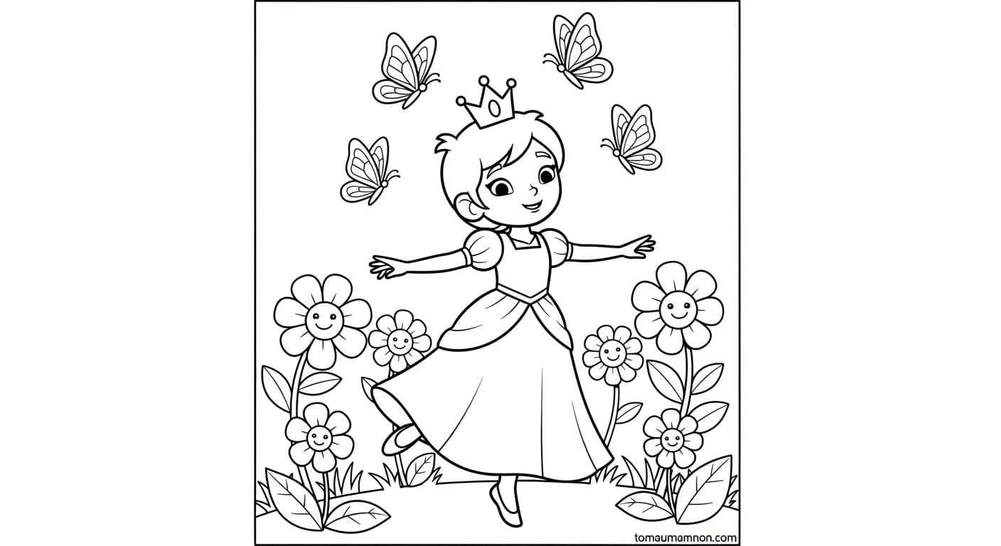 Tranh Tô Màu Công Chúa Ori Công chúa Ori với váy xinh