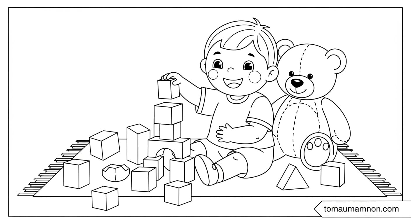 bé tô màu máy bay