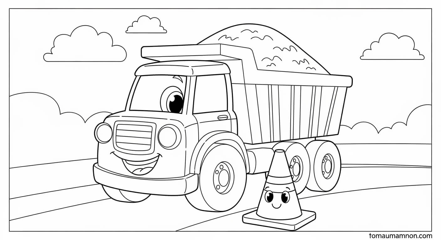 Tranh Tô Màu Dụng Cụ Nghề Xây Dựng công trường