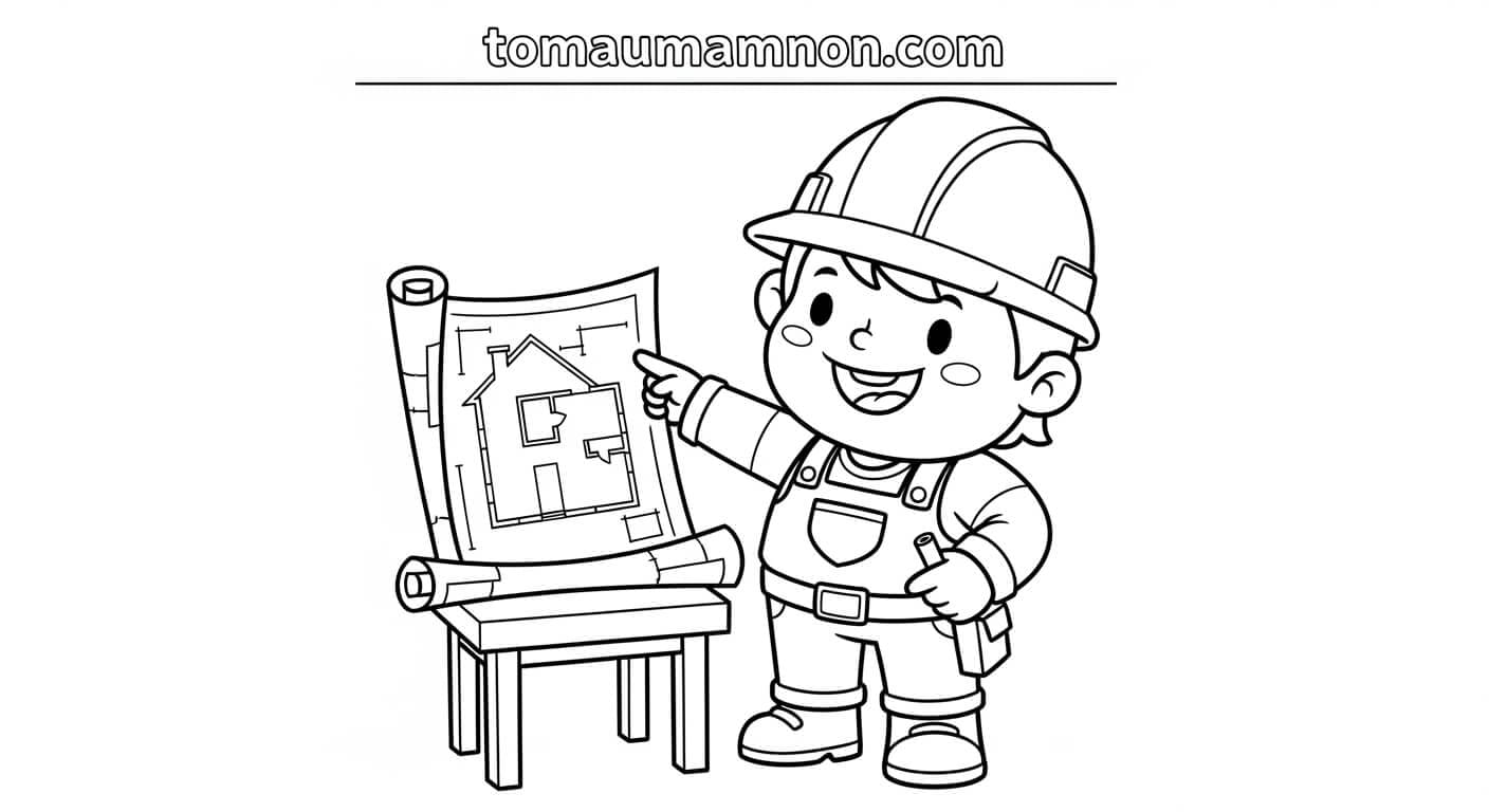 Tranh Tô Màu Dụng Cụ Nghề Xây Dựng kẹp sắt