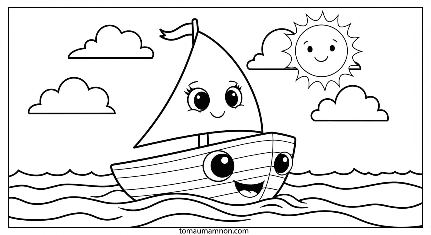 Tranh Tô Màu Giao Thông tàu lửa đang chạy