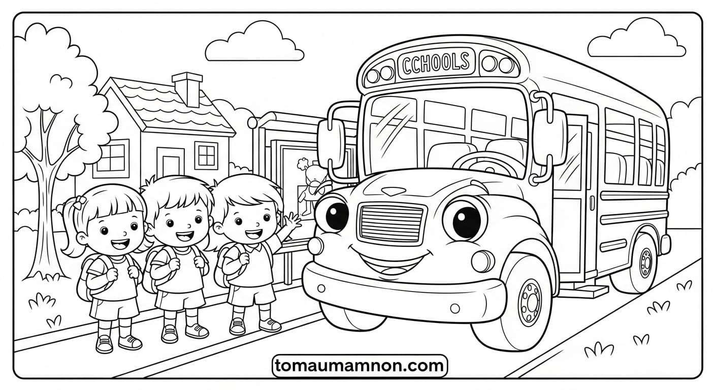 Tranh Tô Màu Giao Thông đèn giao thông vui nhộn