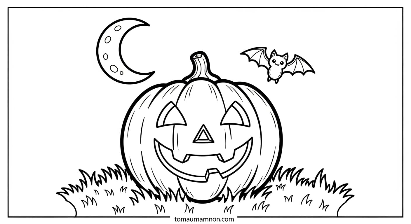 Tranh Tô Màu Halloween Lâu đài ma ám