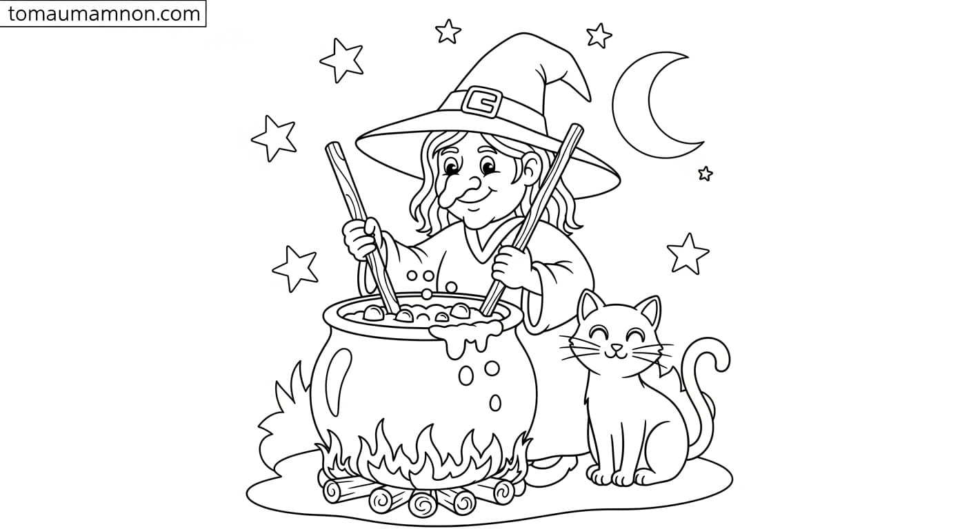 Tranh Tô Màu Halloween Quả bí ngô cười