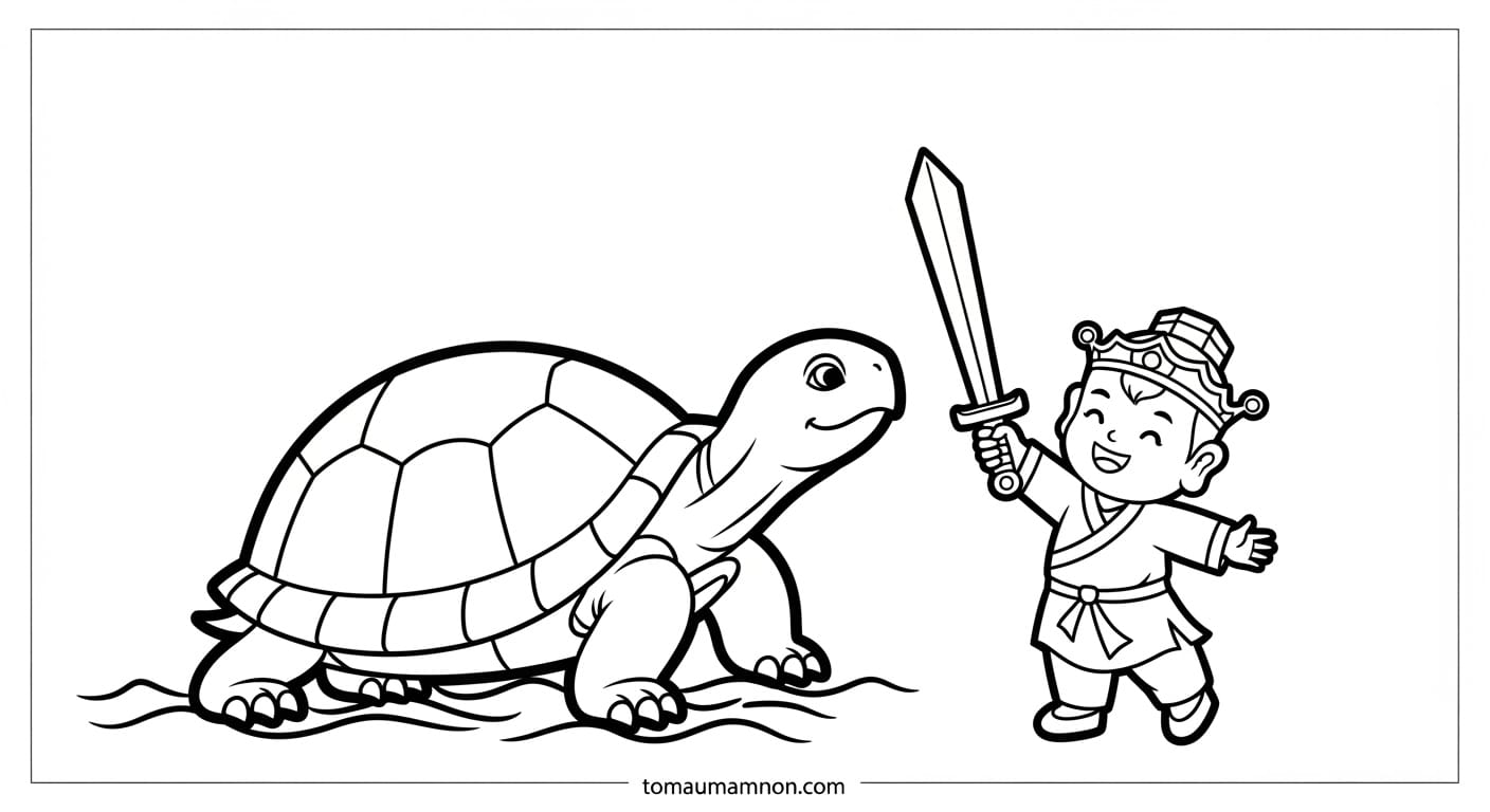 Tranh Tô Màu Hồ Gươm Hồ Gươm lãng mạn trong tranh tô màu