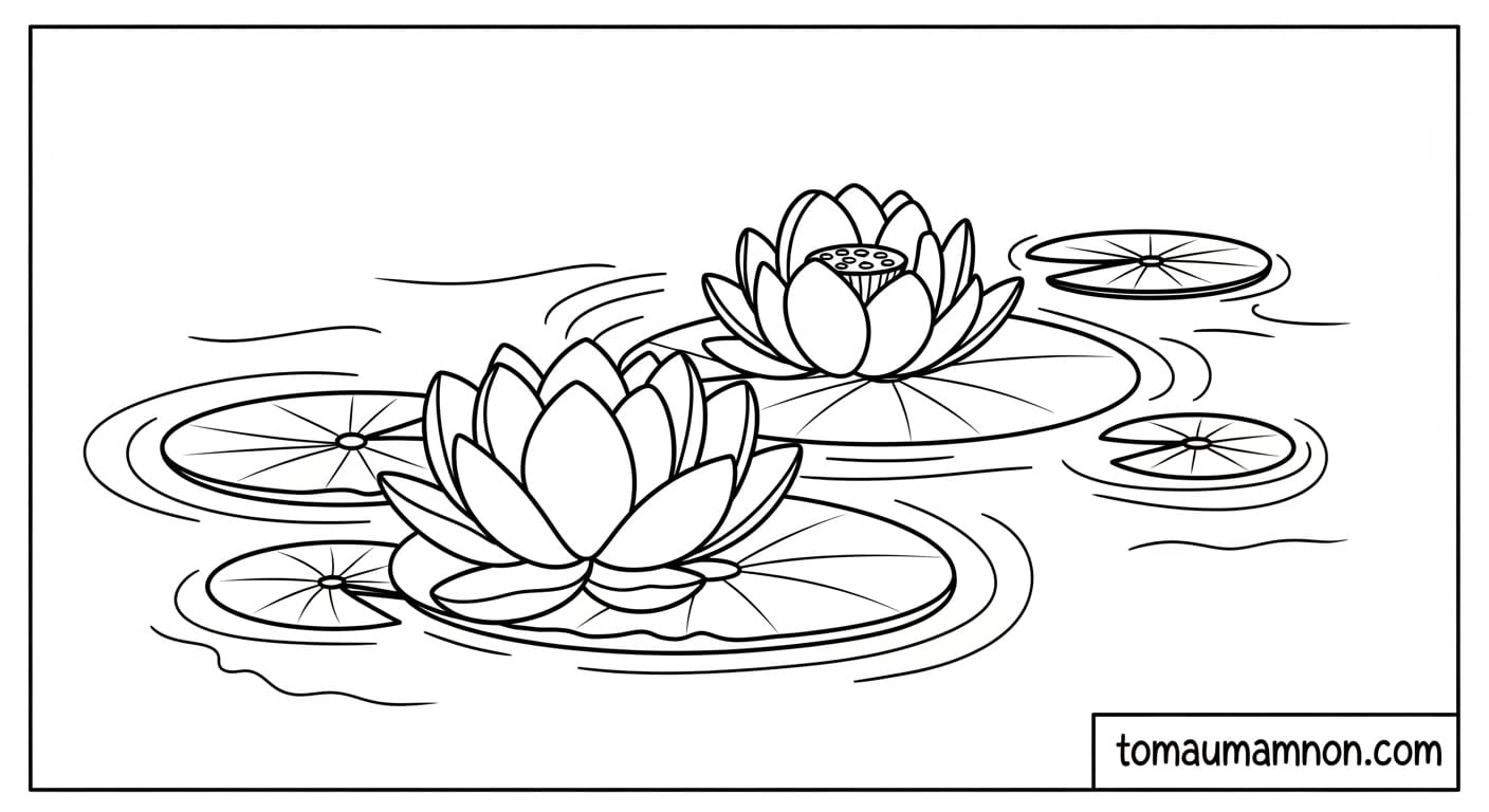 tranh tô màu hoa sen 4